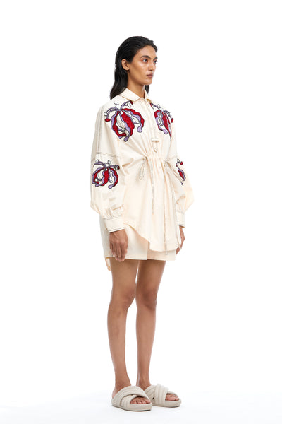 Kanika Goyal Label Iris Hand Embellished Shirt indian designer wear online shopping melange singapore