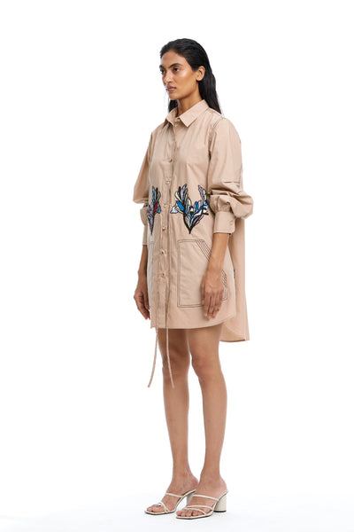 Kanika Goyal Label Maia Embellished Front Tie Dress indian designer wear online shopping melange singapore