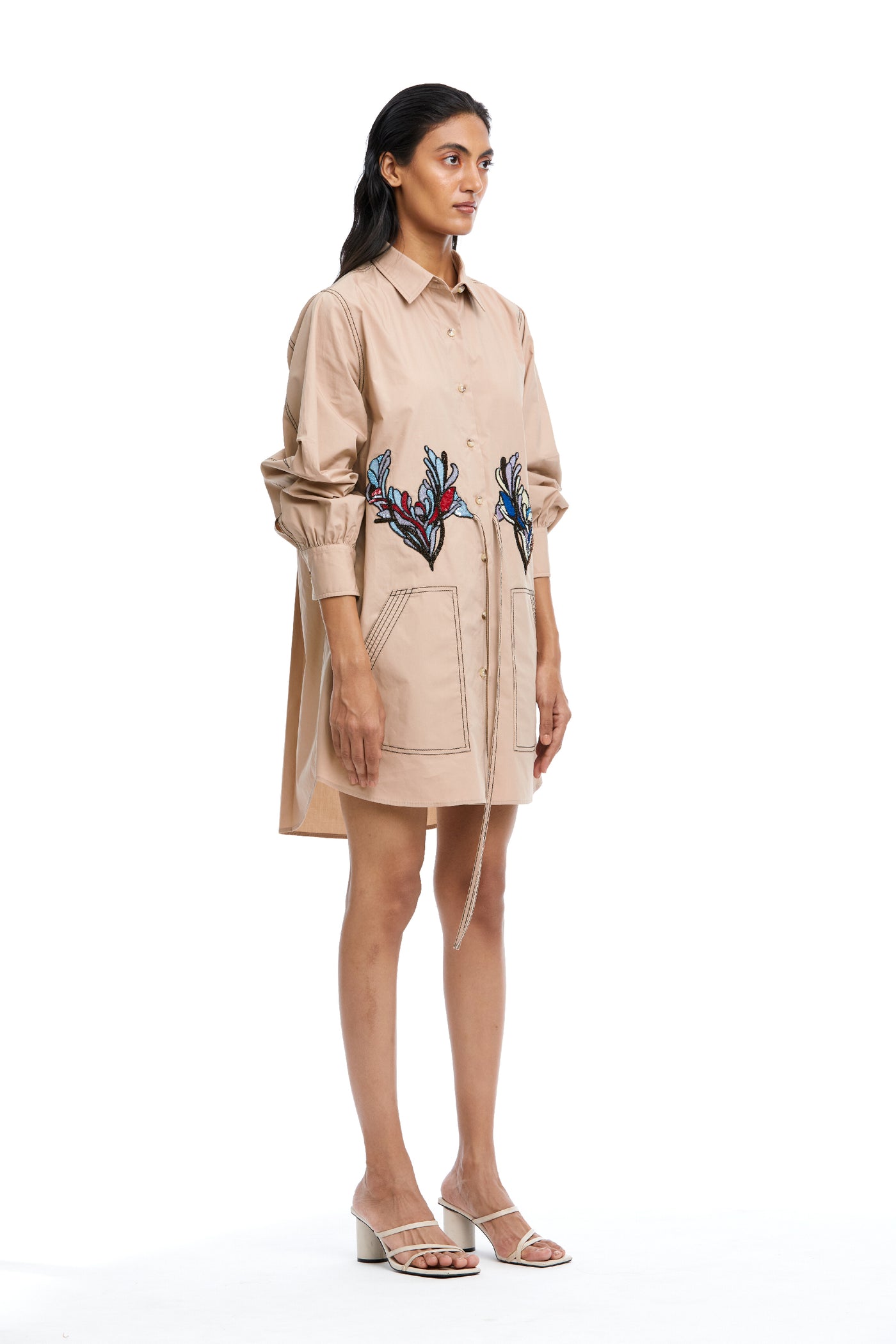 Kanika Goyal Label Maia Embellished Front Tie Dress indian designer wear online shopping melange singapore