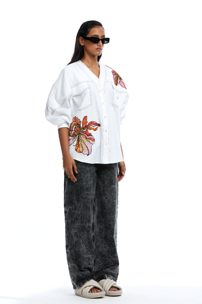 Kanika Goyal Label Renee Hand Embellished Shirt indian designer wear online shopping melange singapore