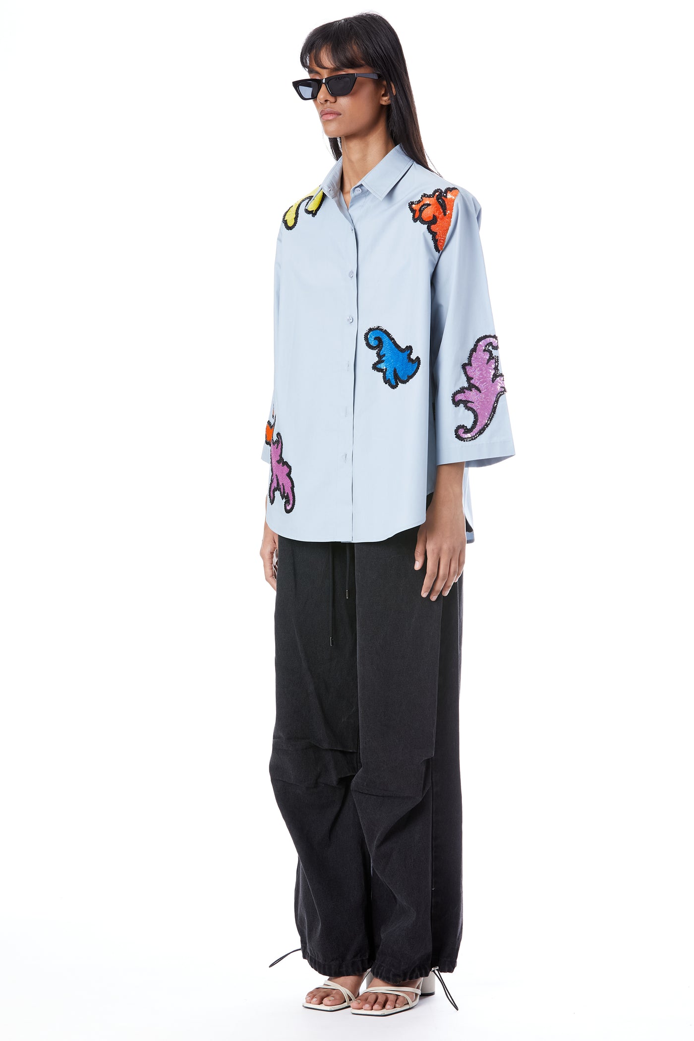 Kanika Goyal Label Baroque Scatter Hand Embellished Shirt indian designer wear online shopping melange singapore