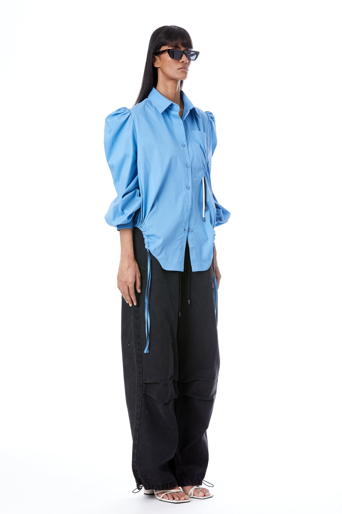 Kanika Goyal Label Dawn Ruched Pocket Shirt indian designer wear online shopping melange singapore