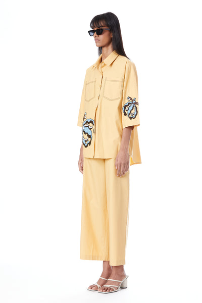 Kanika Goyal Label Iris Boxy Embellished Shirt indian designer wear online shopping melange singapore