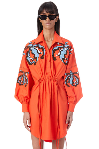 Kanika Goyal Label Iris Hand Embellished Shirt Dress indian designer wear online shopping melange singapore