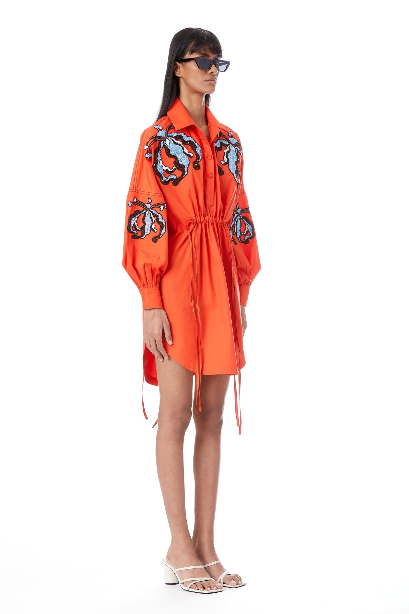 Kanika Goyal Label Iris Hand Embellished Shirt Dress indian designer wear online shopping melange singapore