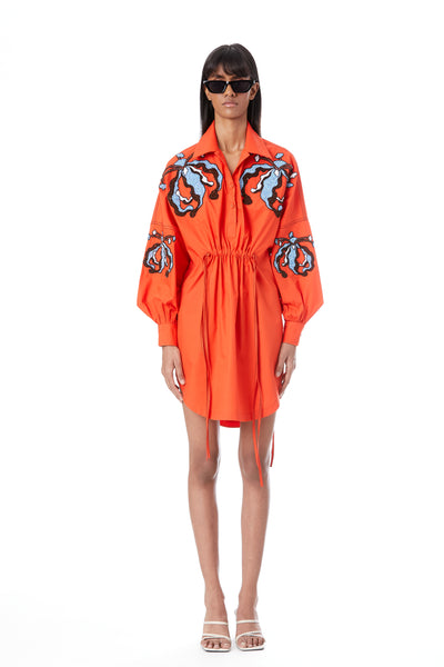 Kanika Goyal Label Iris Hand Embellished Shirt Dress indian designer wear online shopping melange singapore