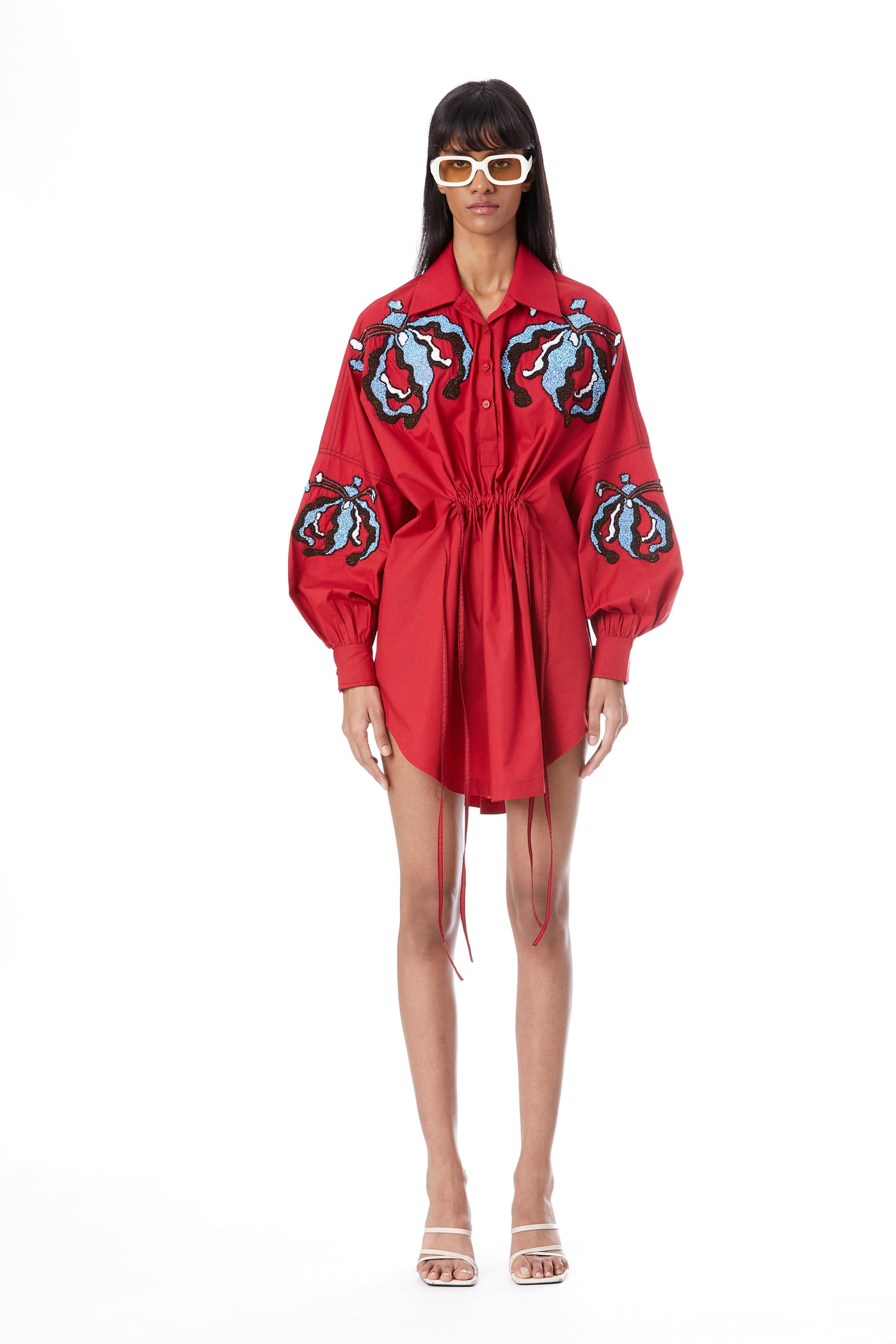 Kanika Goyal Label Iris Hand Embellished Shirt Dress indian designer wear online shopping melange singapore