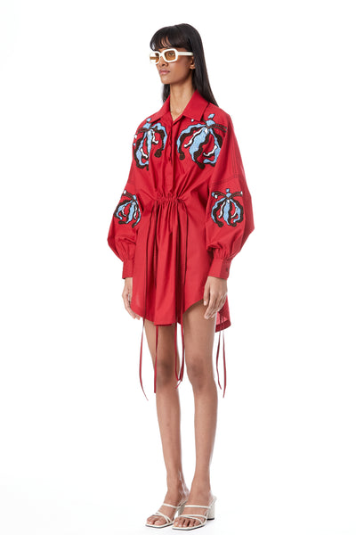 Kanika Goyal Label Iris Hand Embellished Shirt Dress indian designer wear online shopping melange singapore