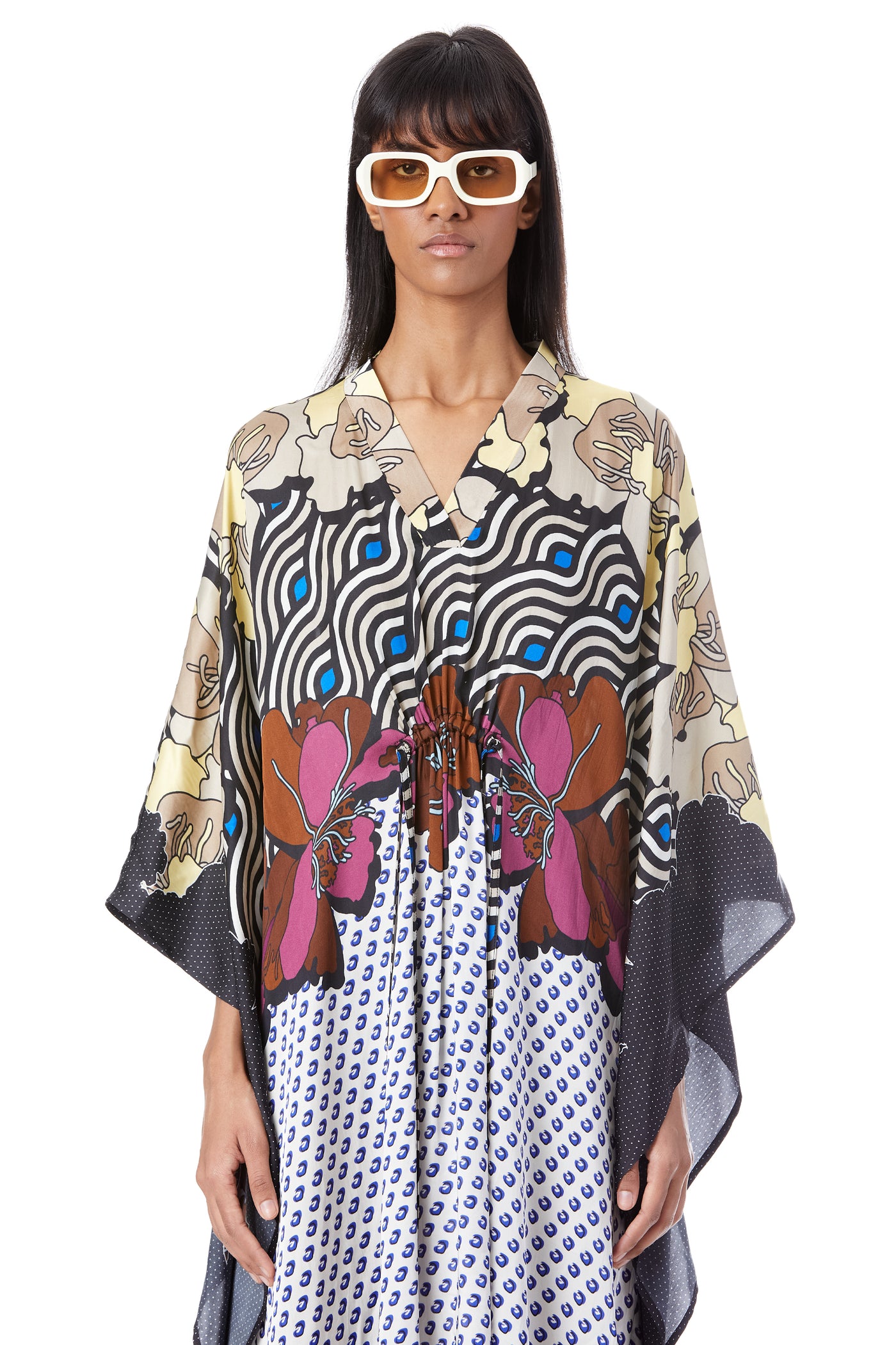 Kanika Goyal Label Peonies Retro Kaftan indian designer wear online shopping melange singapore