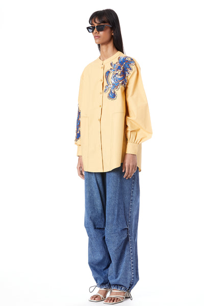 Kanika Goyal Label Renaissance Hand Embellished Shirt indian designer wear online shopping melange singapore