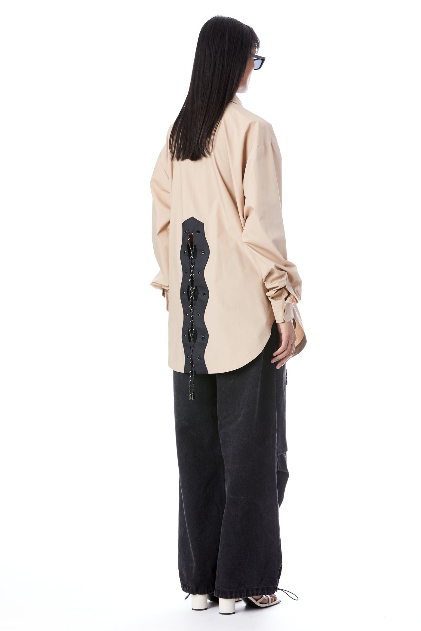 Kanika Goyal Label Sneaks Cord Tie Up Shirt indian designer wear online shopping melange singapore