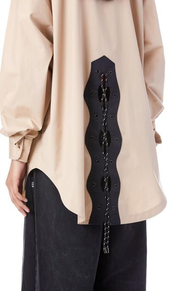 Kanika Goyal Label Sneaks Cord Tie Up Shirt indian designer wear online shopping melange singapore