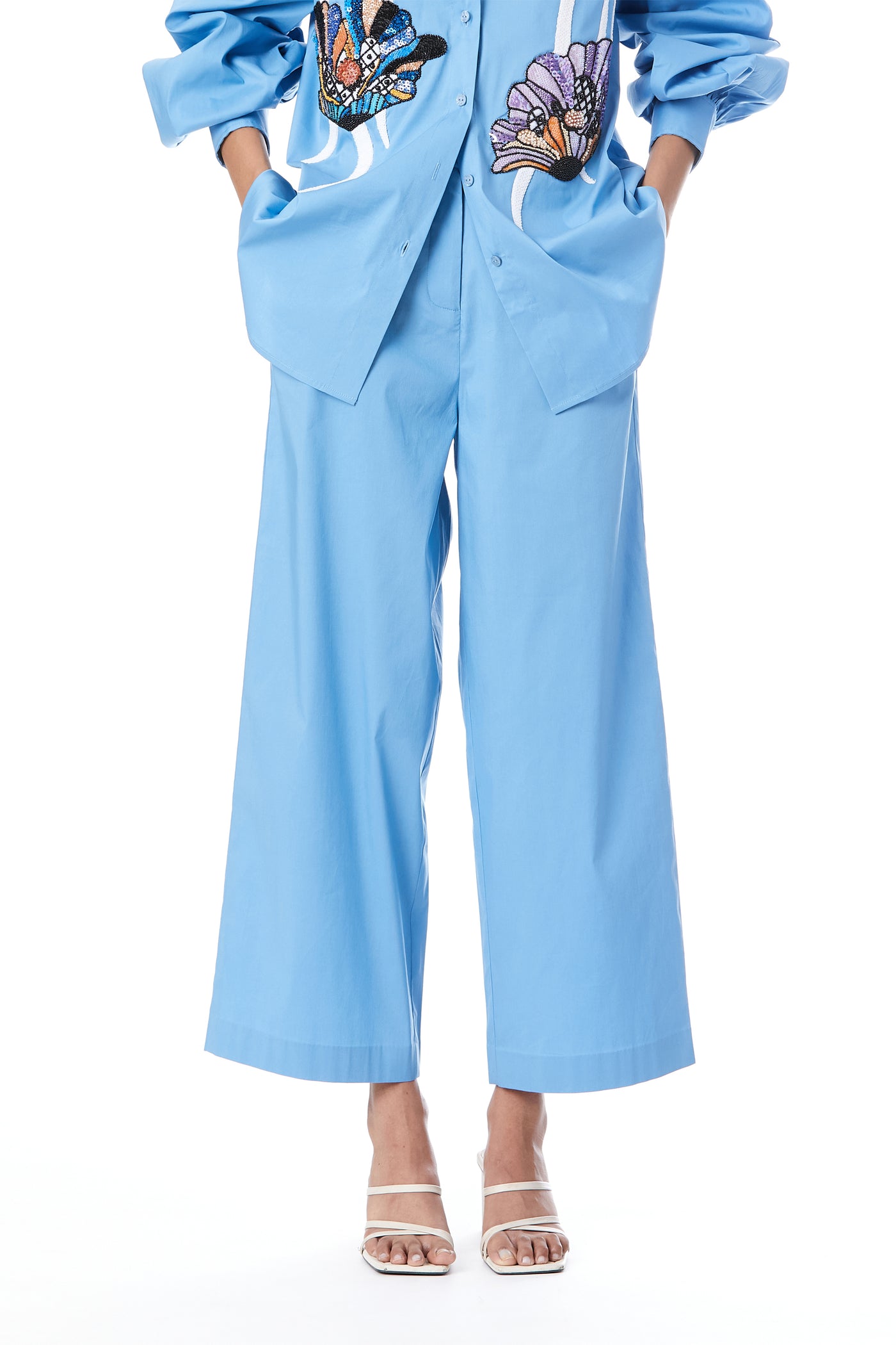 Label Kanika Goyal Solid Ankle Length Pants indian designer wear online shopping melange singapore