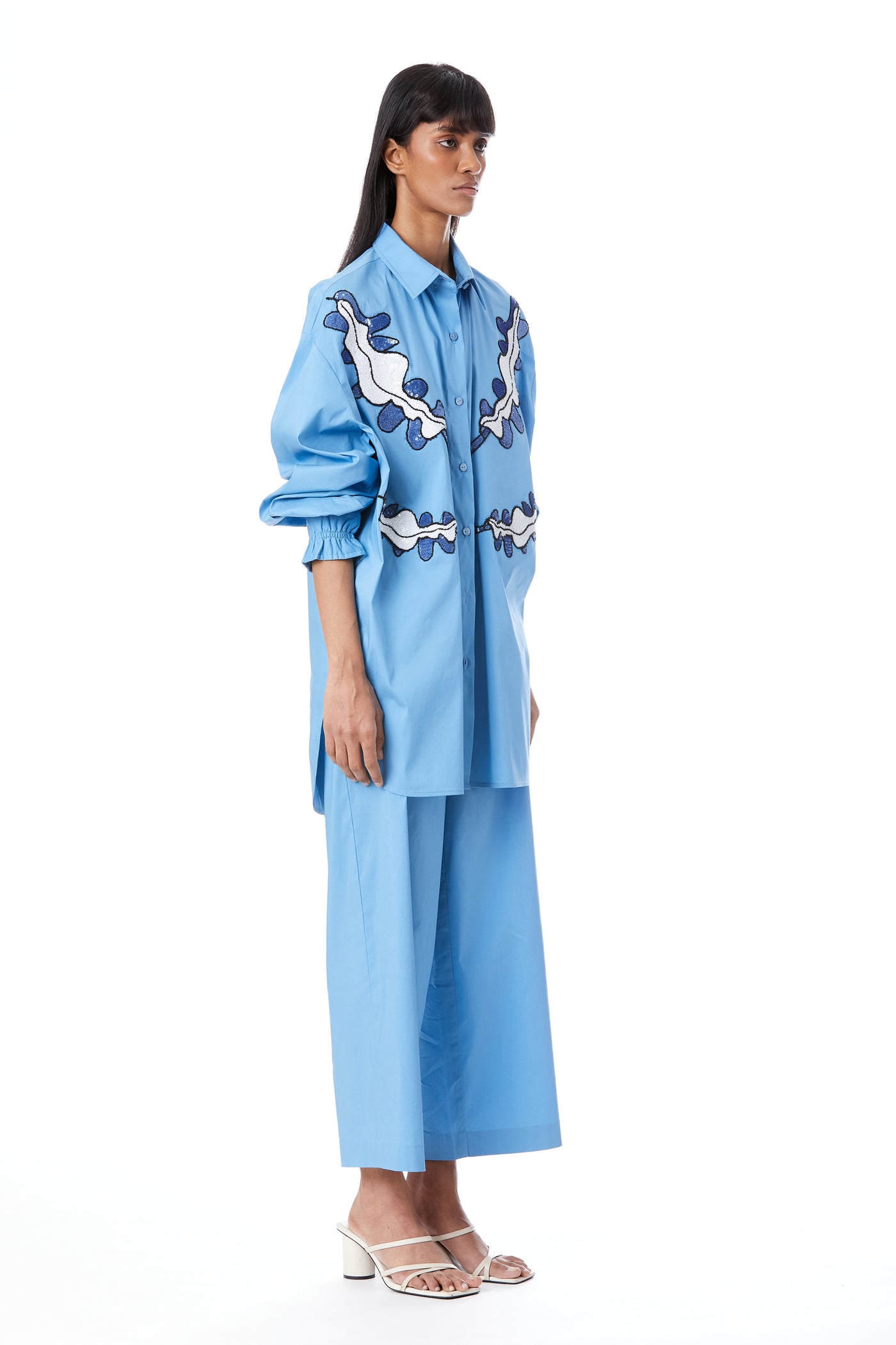 Kanika Goyal Label Willow Hand Embellished Shirt indian designer wear online shopping melange singapore