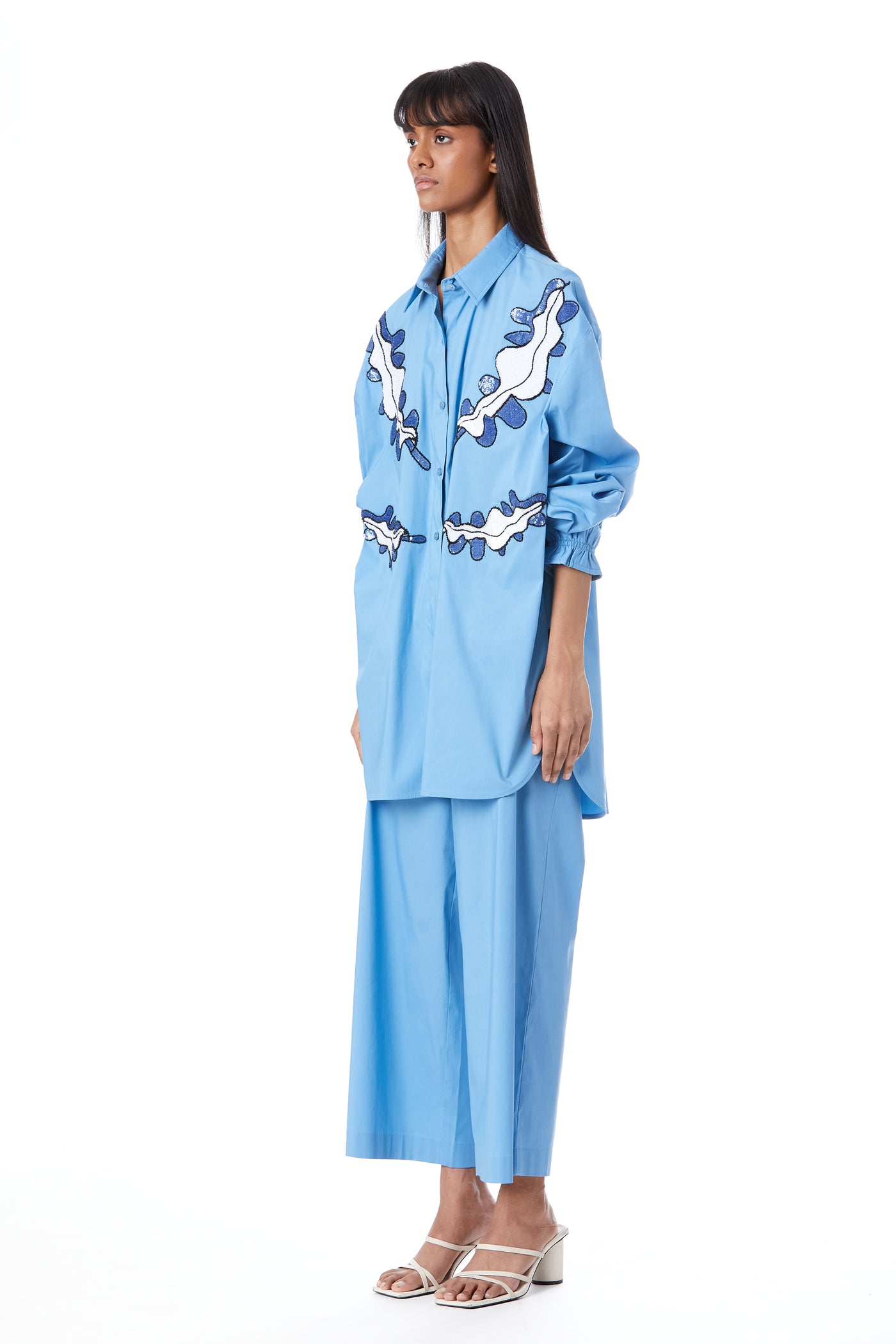 Kanika Goyal Label Willow Hand Embellished Shirt indian designer wear online shopping melange singapore