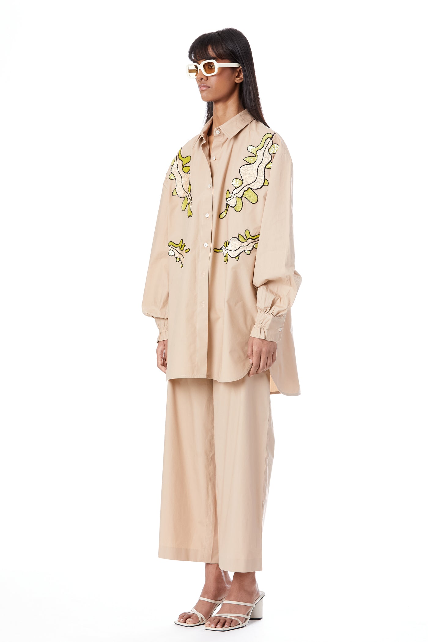 Kanika Goyal Label Willow Hand Embellished Shirt indian designer wear online shopping melange singapore