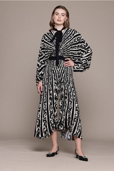 Label Ritu Kumar Black Arabesq Jumpsuit indian designer wear online shopping melange singapore 