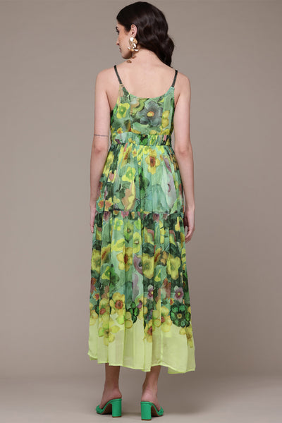 Label Ritu Kumar Green Agua Maxi Dress indian designer wear online shopping melange singapore 
