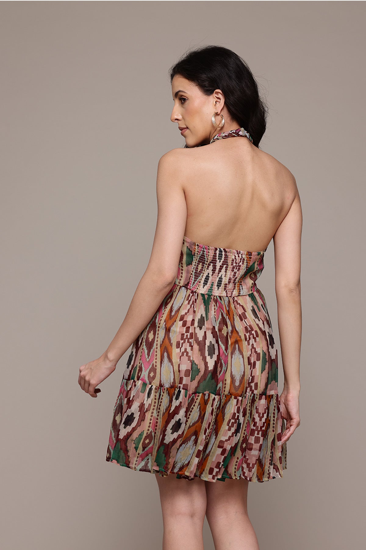 Label Ritu Kumar Multi Color Aquinnah Short Dress indian designer wear online shopping melange singapore 