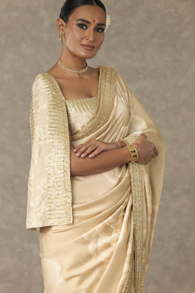 Masaba Beige Gulaab Saree Indian designer wear online shopping melange singapore