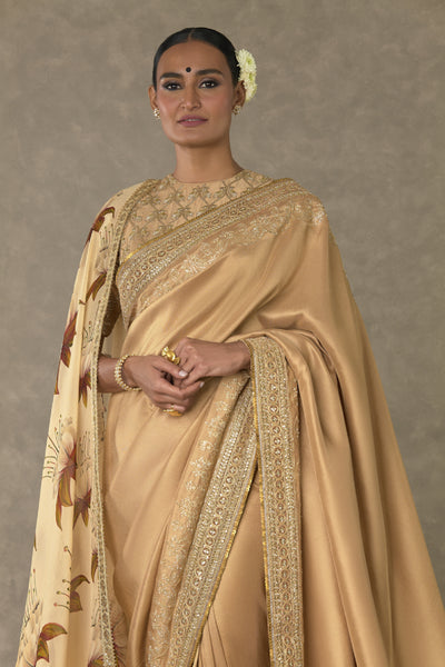 Masaba Beige Madakal Chidiya Saree Indian designer wear online shopping melange singapore