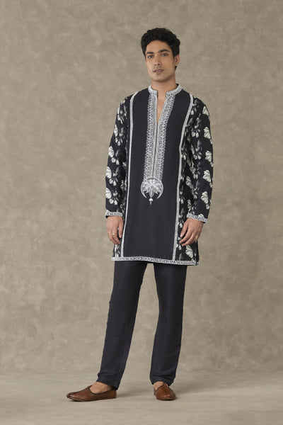 Masaba Menswear Black Chaand Kurta Indian designer wear online shopping melange singapore