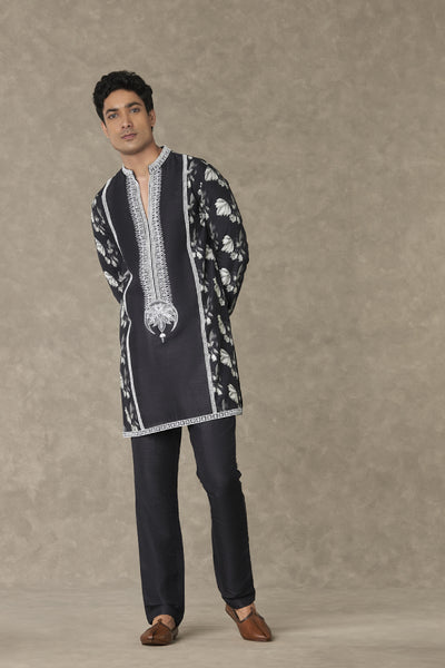 Masaba Menswear Black Chaand Kurta Set Indian designer wear online shopping melange singapore