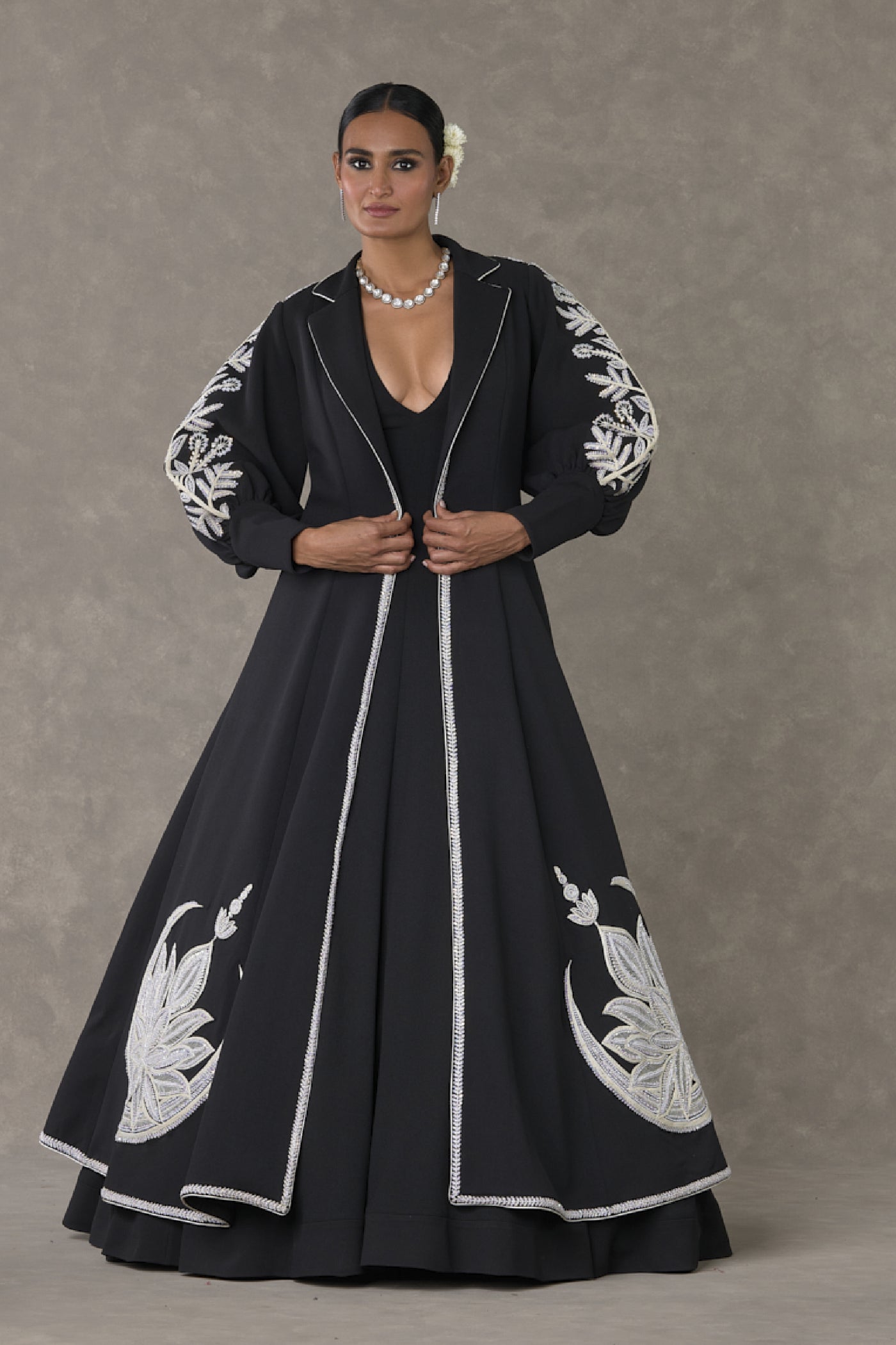 Masaba Black Chand Gown Set Indian designer wear online shopping melange singapore