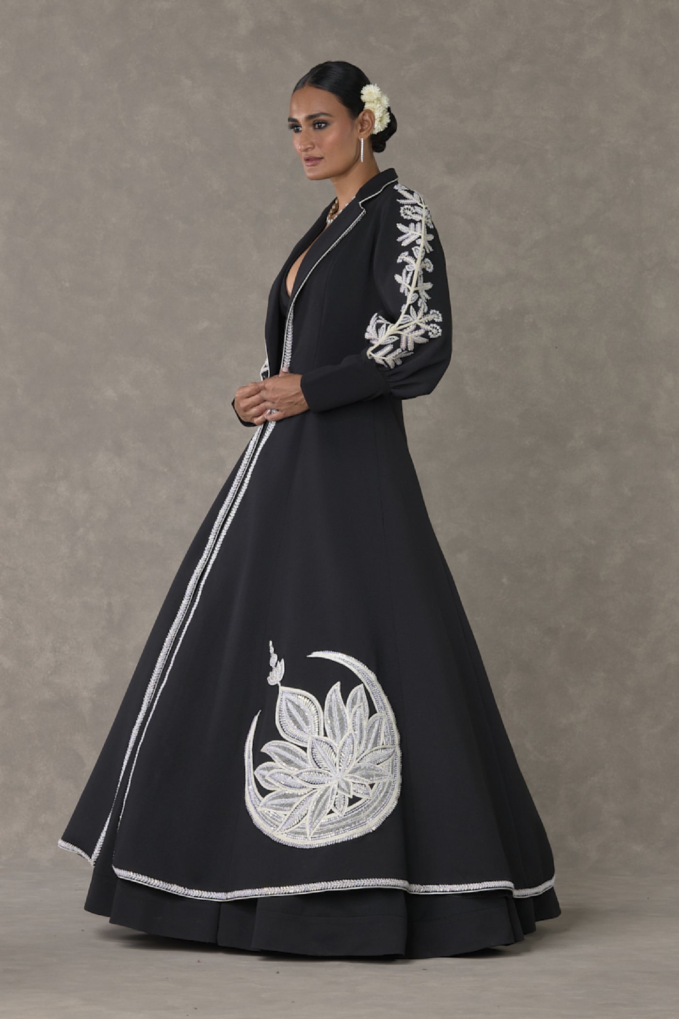 Masaba Black Chand Gown Set Indian designer wear online shopping melange singapore