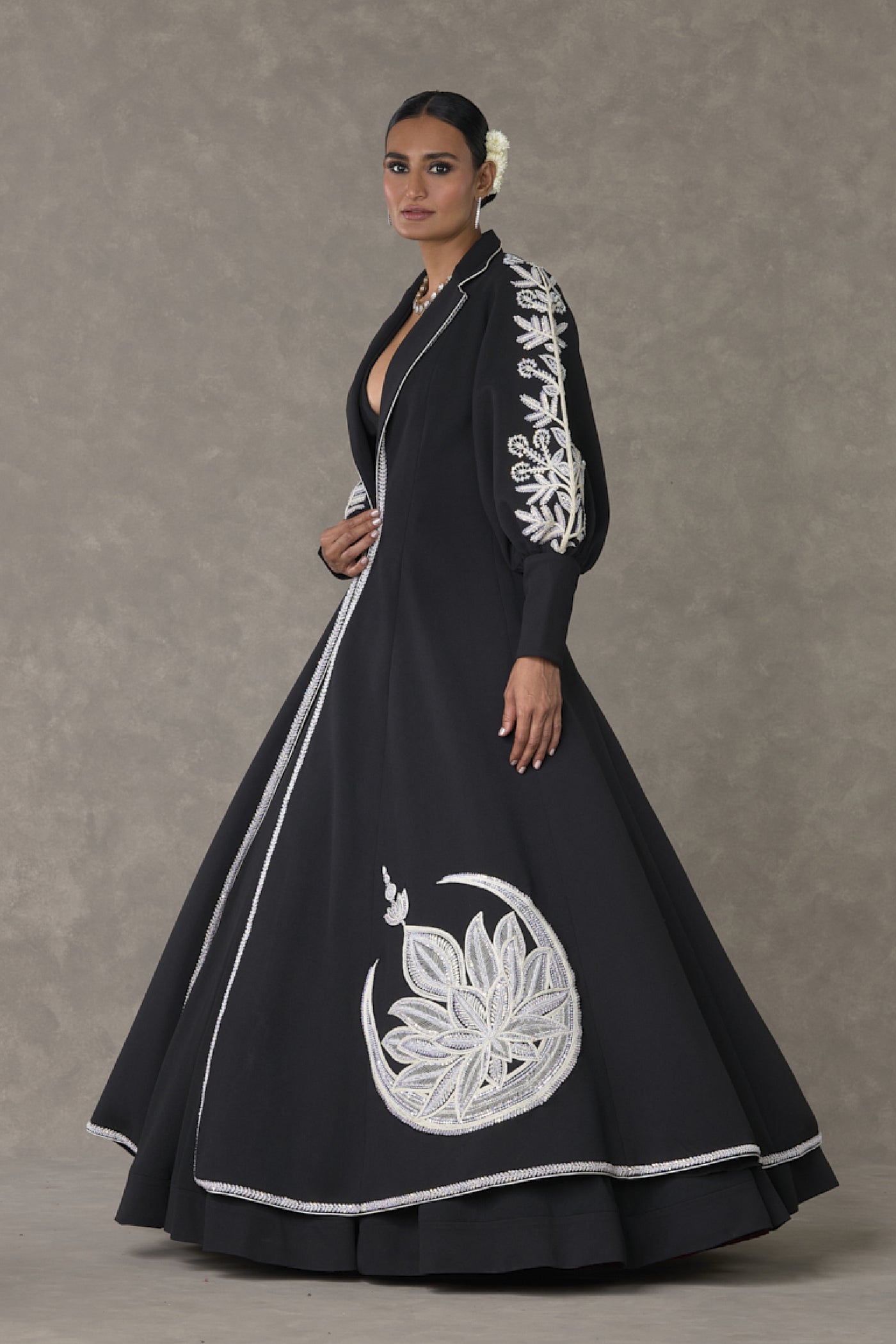 Masaba Black Chand Gown Set Indian designer wear online shopping melange singapore