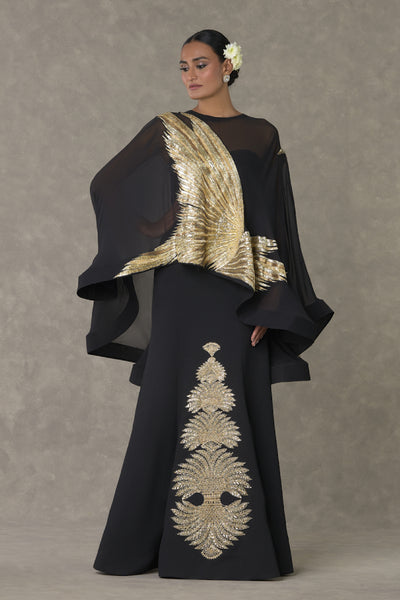 Masaba Black Son Chidiya Cape Set Indian designer wear online shopping melange singapore