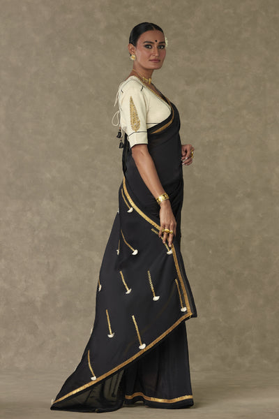 Masaba Black Tassel Gota Saree Indian designer wear online shopping melange singapore