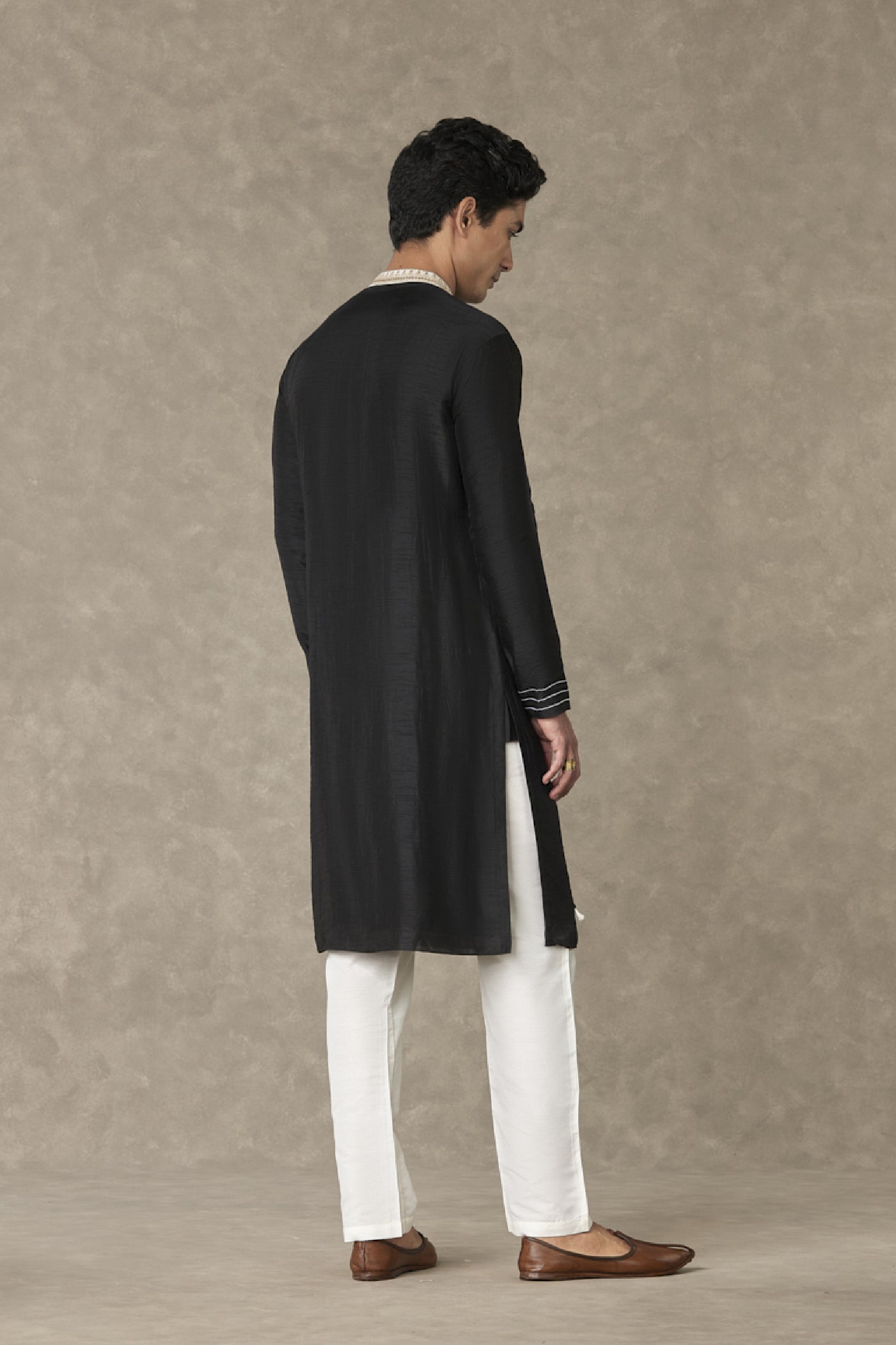 Masaba Menswear Black Tassel Kurta Indian designer wear online shopping melange singapore