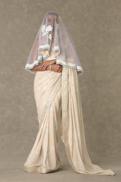 Masaba Ecru Gulaab Saree Indian designer wear online shopping melange singapore