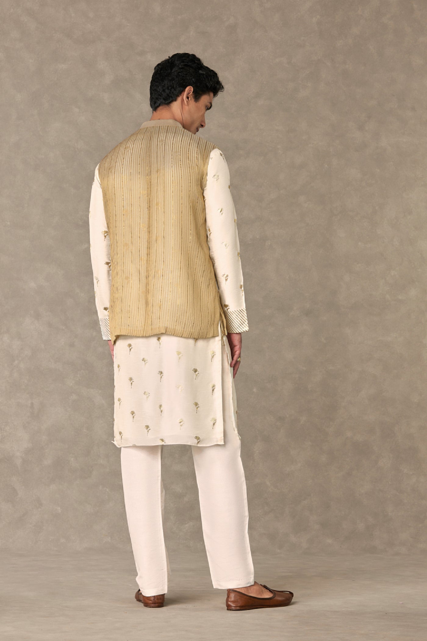 Masaba Menswear Gold Tissue Bandi Indian designer wear online shopping melange singapore