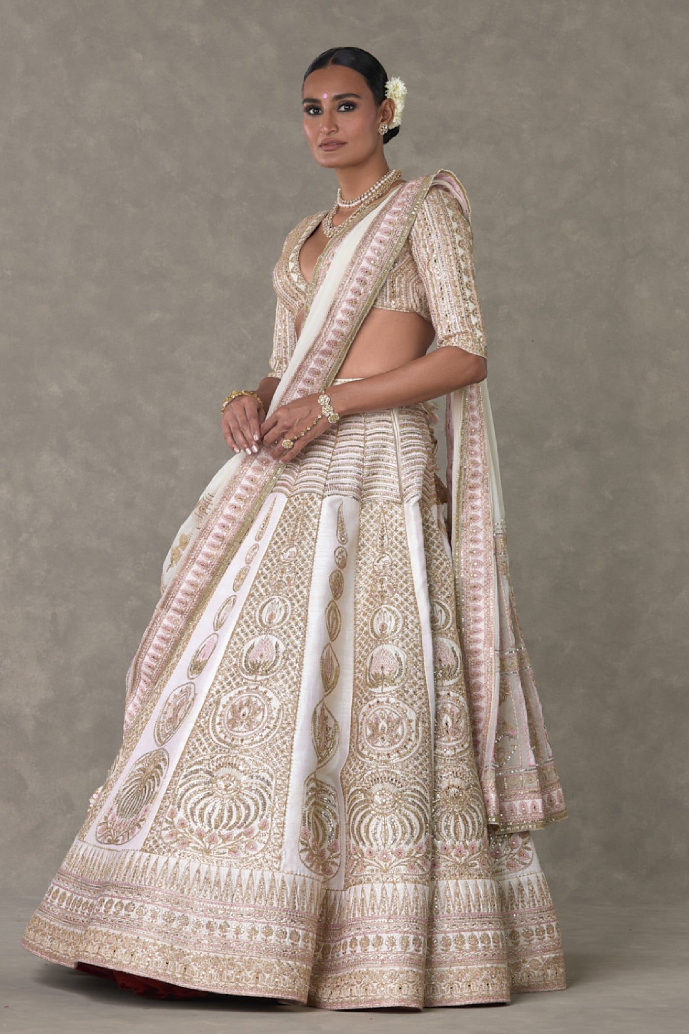 Masaba Ivory Bagh E Bahar Lehenga Indian designer wear online shopping melange singapore
