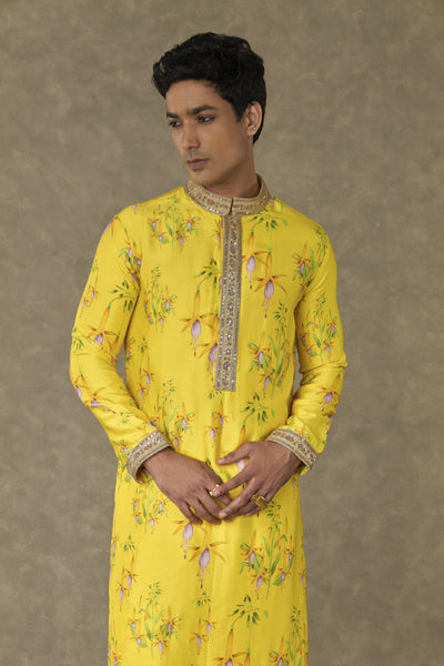 Masaba Menswear Lemon Yellow Juhi Kurta Indian designer wear online shopping melange singapore