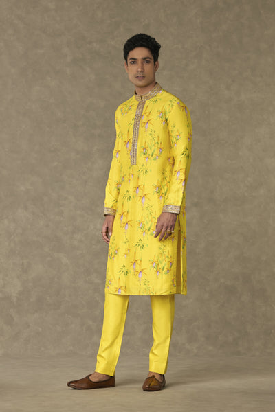 Masaba Menswear Lemon Yellow Juhi Kurta Indian designer wear online shopping melange singapore