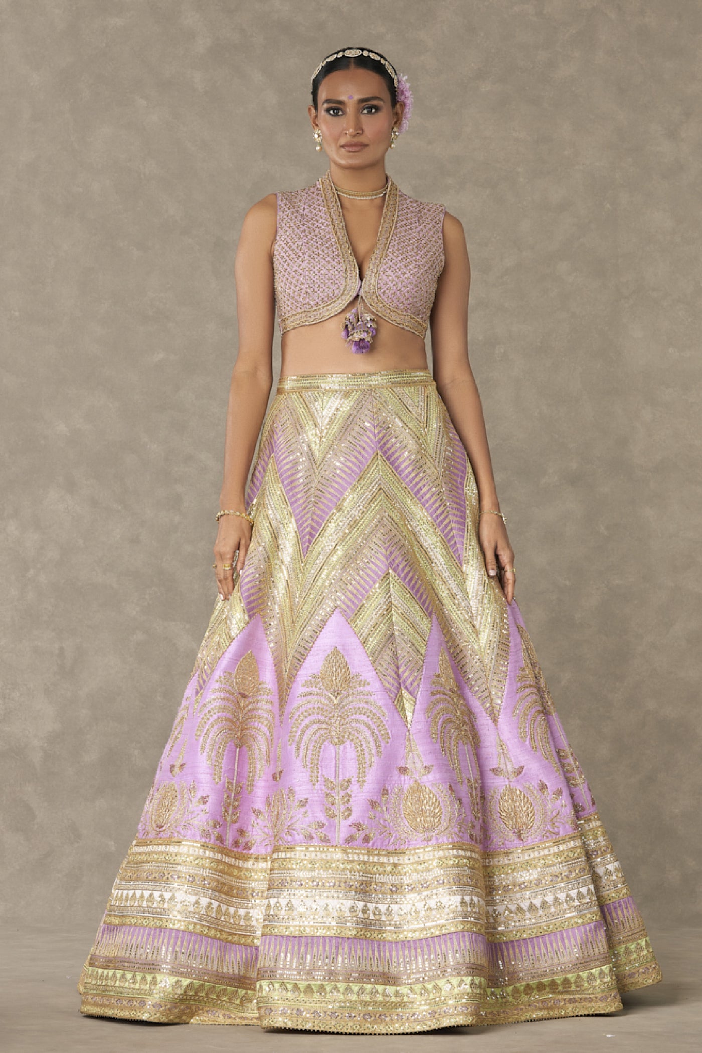 Masaba Lilac Anar Phool Lehenga Set Indian designer wear online shopping melange singapore