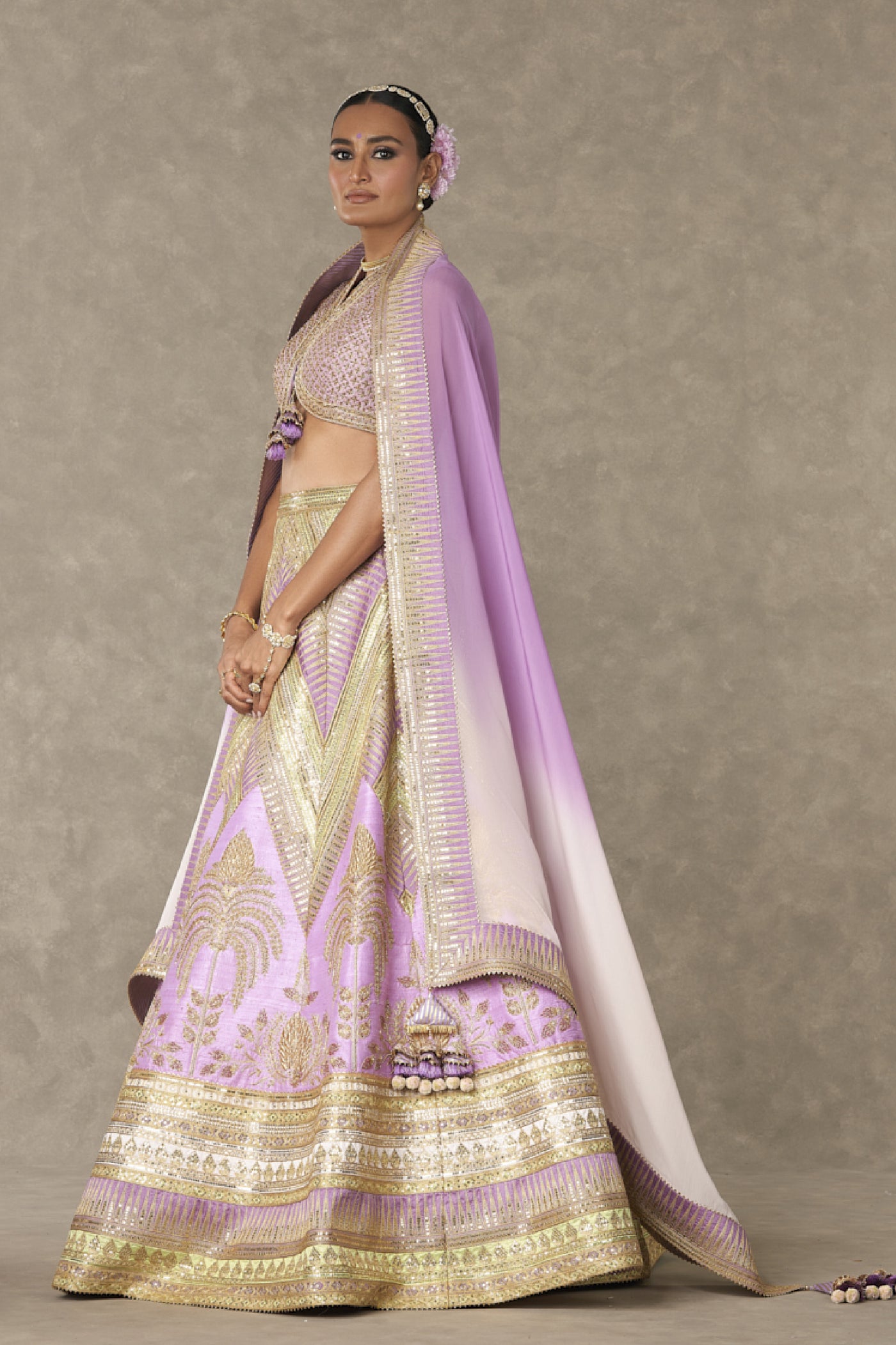 Masaba Lilac Anar Phool Lehenga Set Indian designer wear online shopping melange singapore