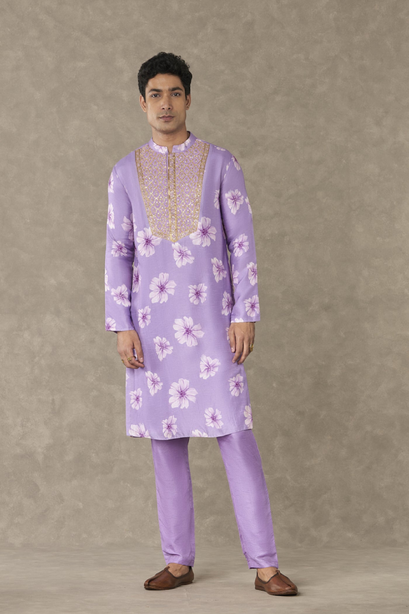 Masaba Menswear Lilac Parijat Kurta Indian designer wear online shopping melange singapore