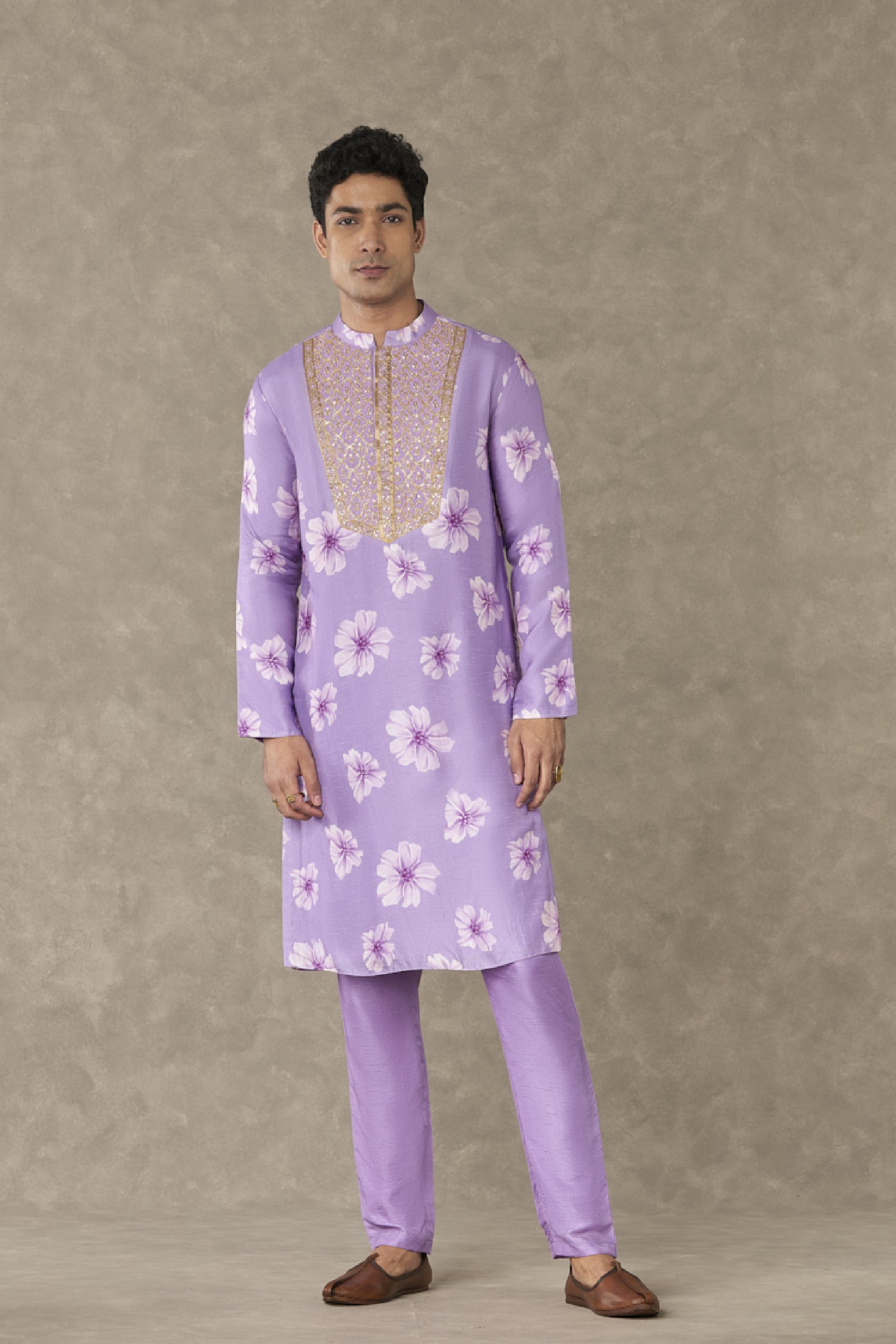 Masaba Menswear Lilac Parijat Kurta Set Indian designer wear online shopping melange singapore