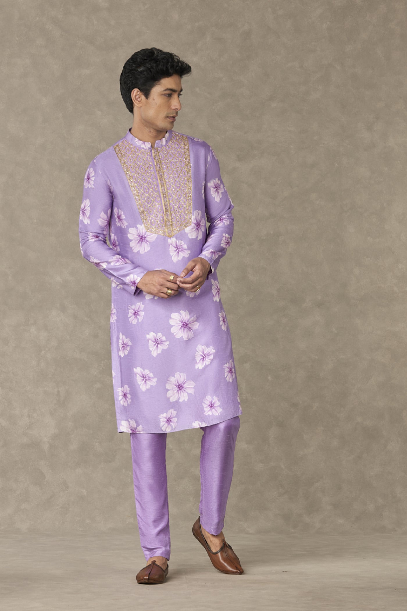 Masaba Menswear Lilac Parijat Kurta Indian designer wear online shopping melange singapore
