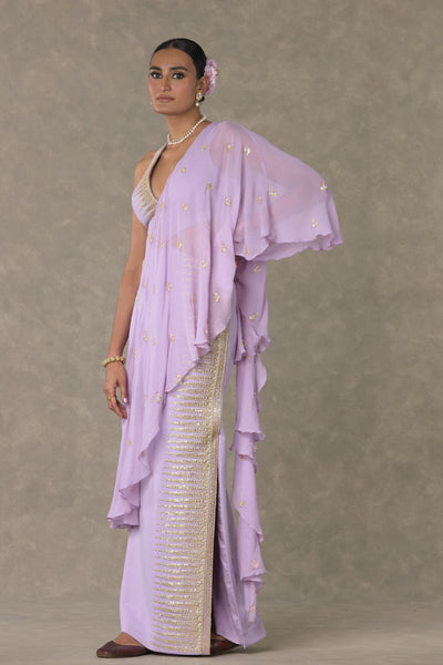 Masaba Lilac Trikone Saree Gown Indian designer wear online shopping melange singapore