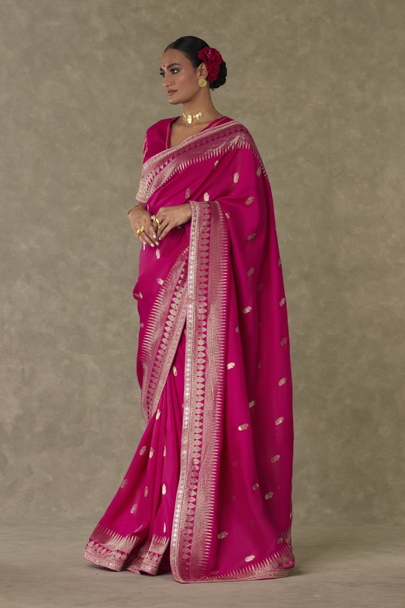 Masaba Magenta Haath Phool Safree Indian designer wear online shopping melange singapore