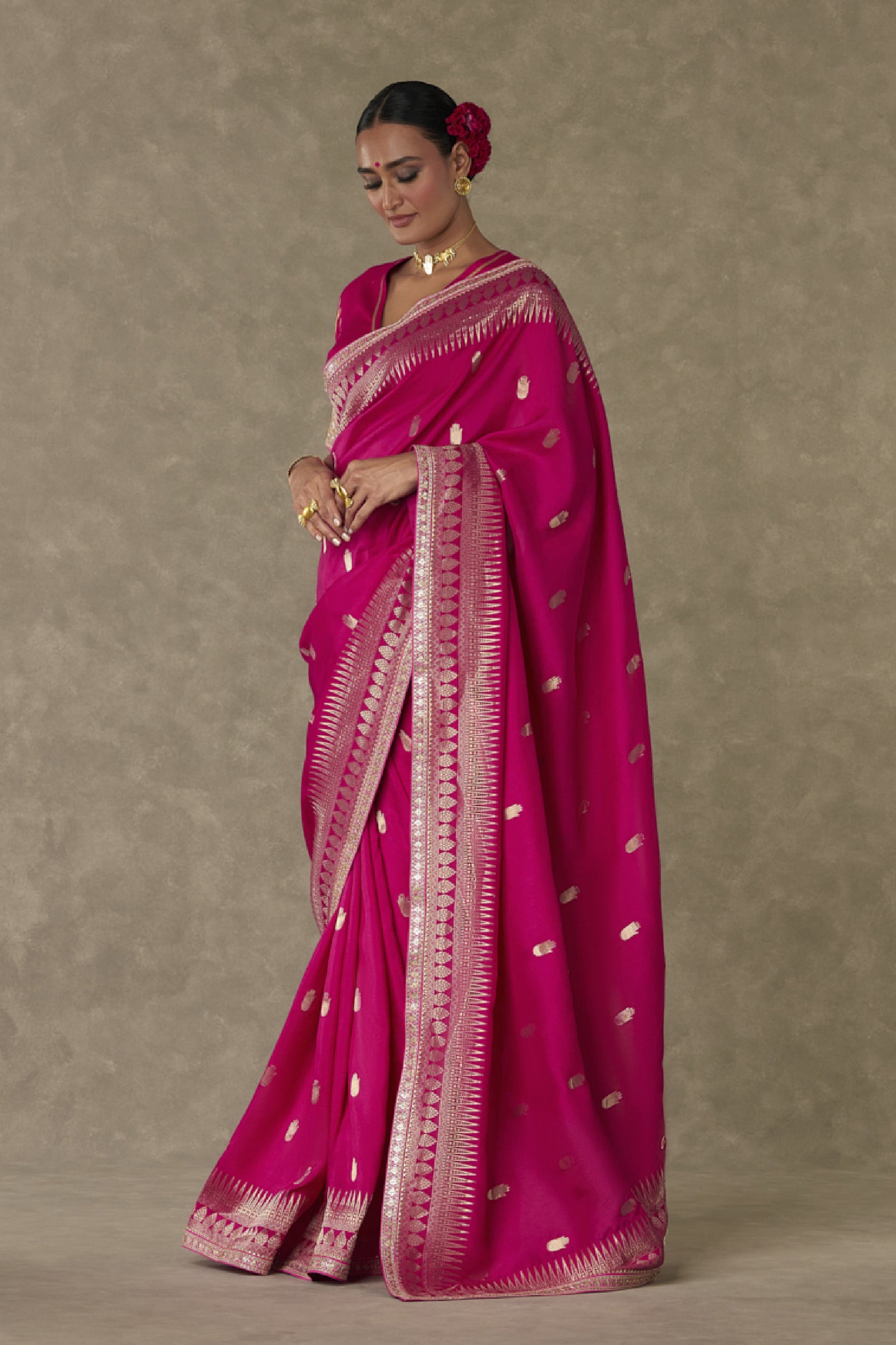 Masaba Magenta Haath Phool Safree Indian designer wear online shopping melange singapore