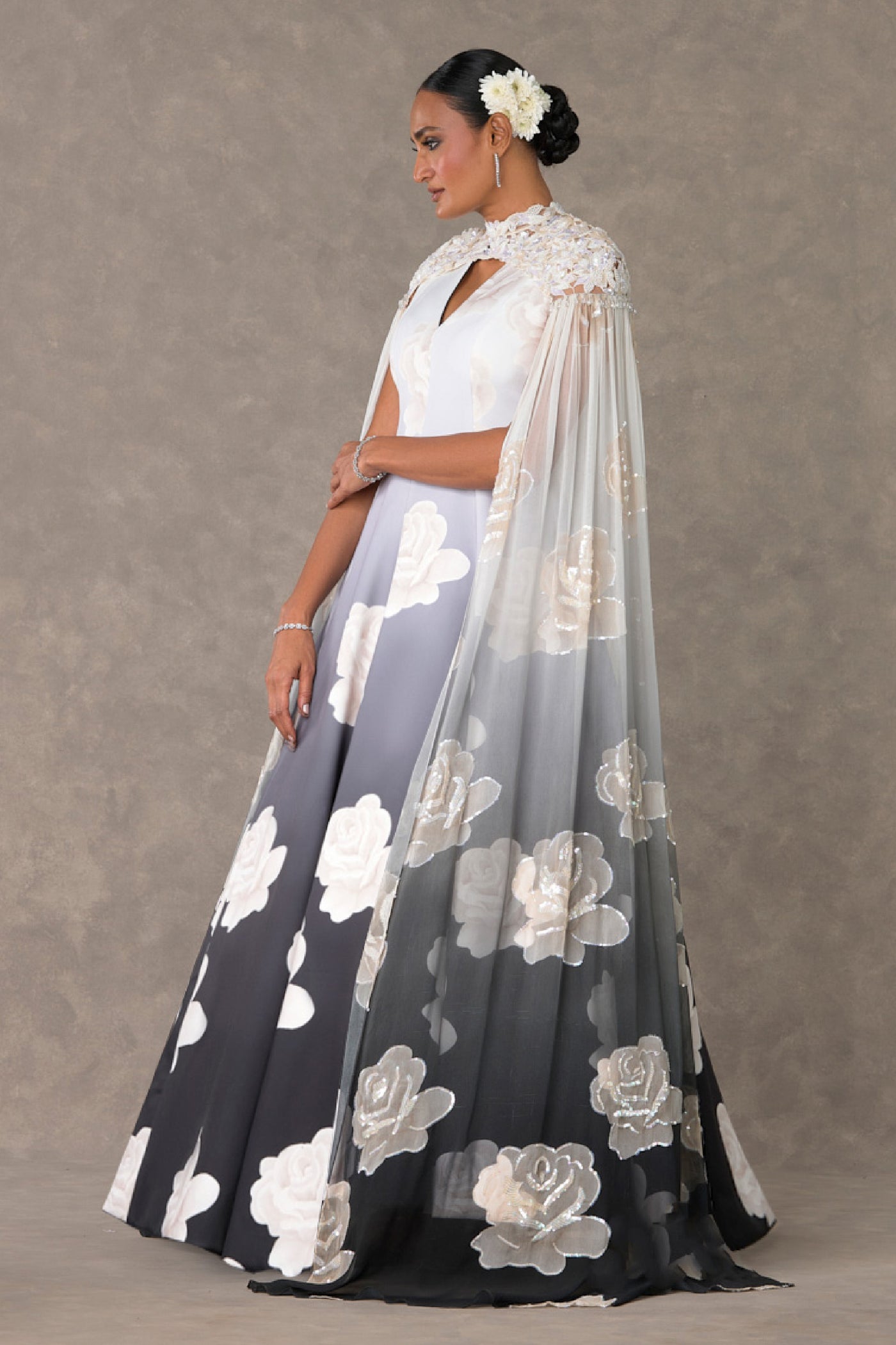 Masaba Monochrome Gulaab Gown Set Indian designer wear online shopping melange singapore