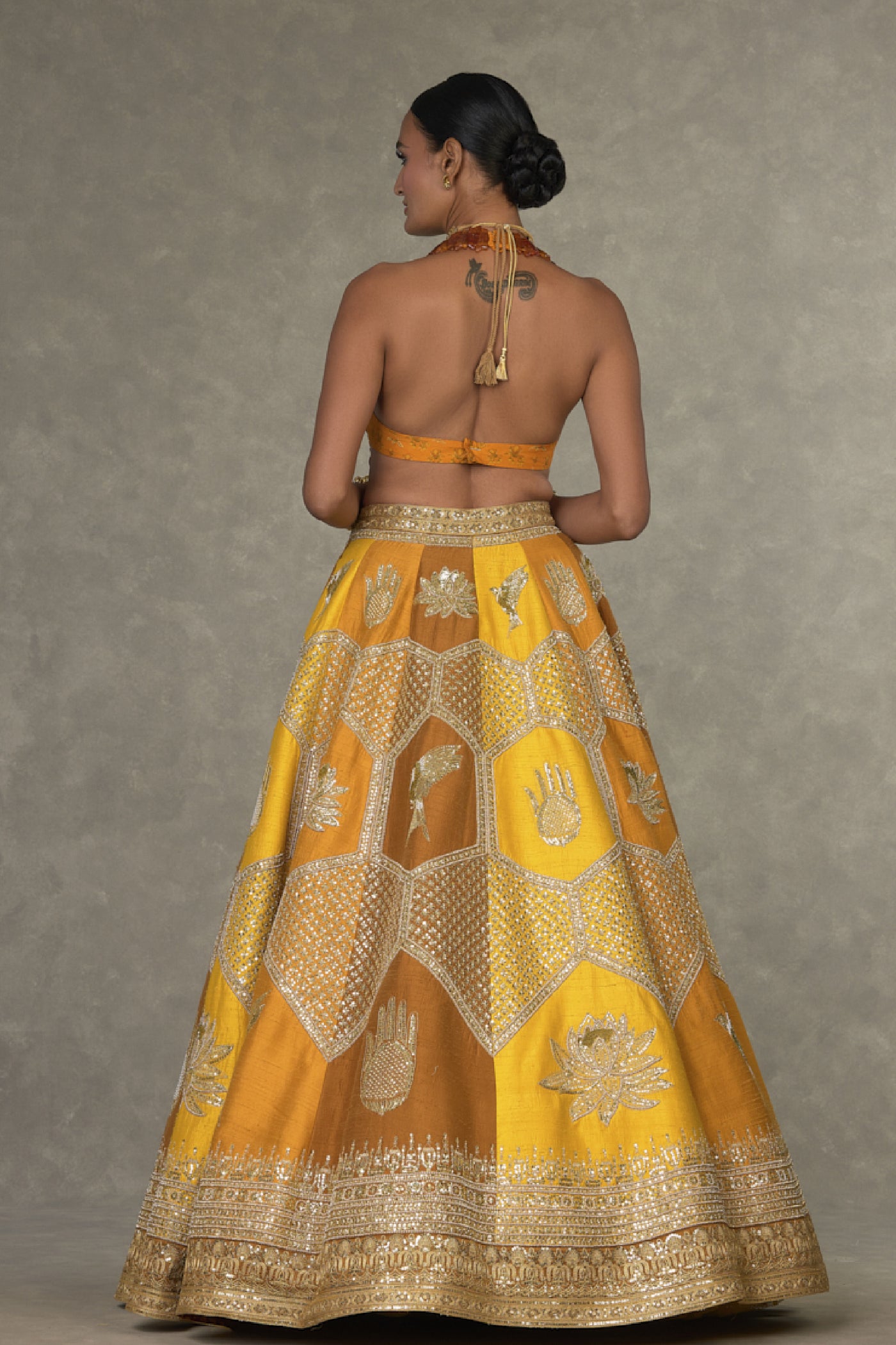 Masaba Ochre Neel-Kamal Lehenga Indian designer wear online shopping melange singapore