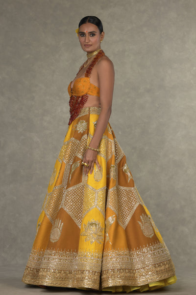 Masaba Ochre Neel-Kamal Lehenga Indian designer wear online shopping melange singapore