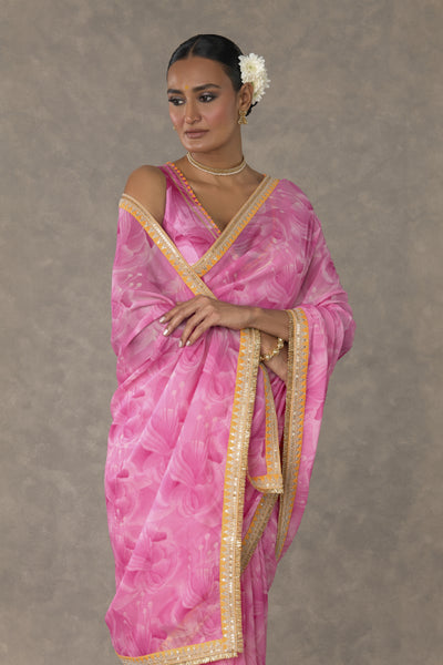 Masaba Pink Bloomerang Saree Indian designer wear online shopping melange singapore